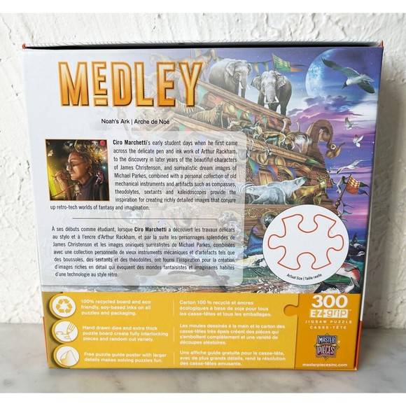 Noah's Ark 300 EZ-Grip Pieces Masterpieces Jigsaw Puzzle w/Poster - Complete - Picture 7 of 7